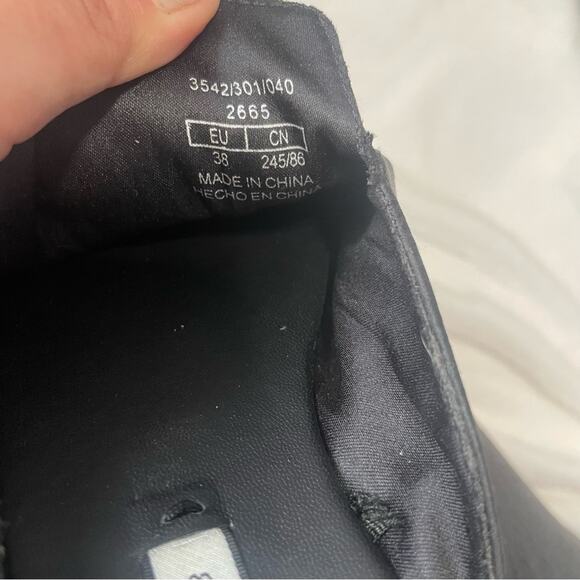 Zara Trafulac black embroidered floral slide mules size 38 pointy flat - Picture 6 of 7